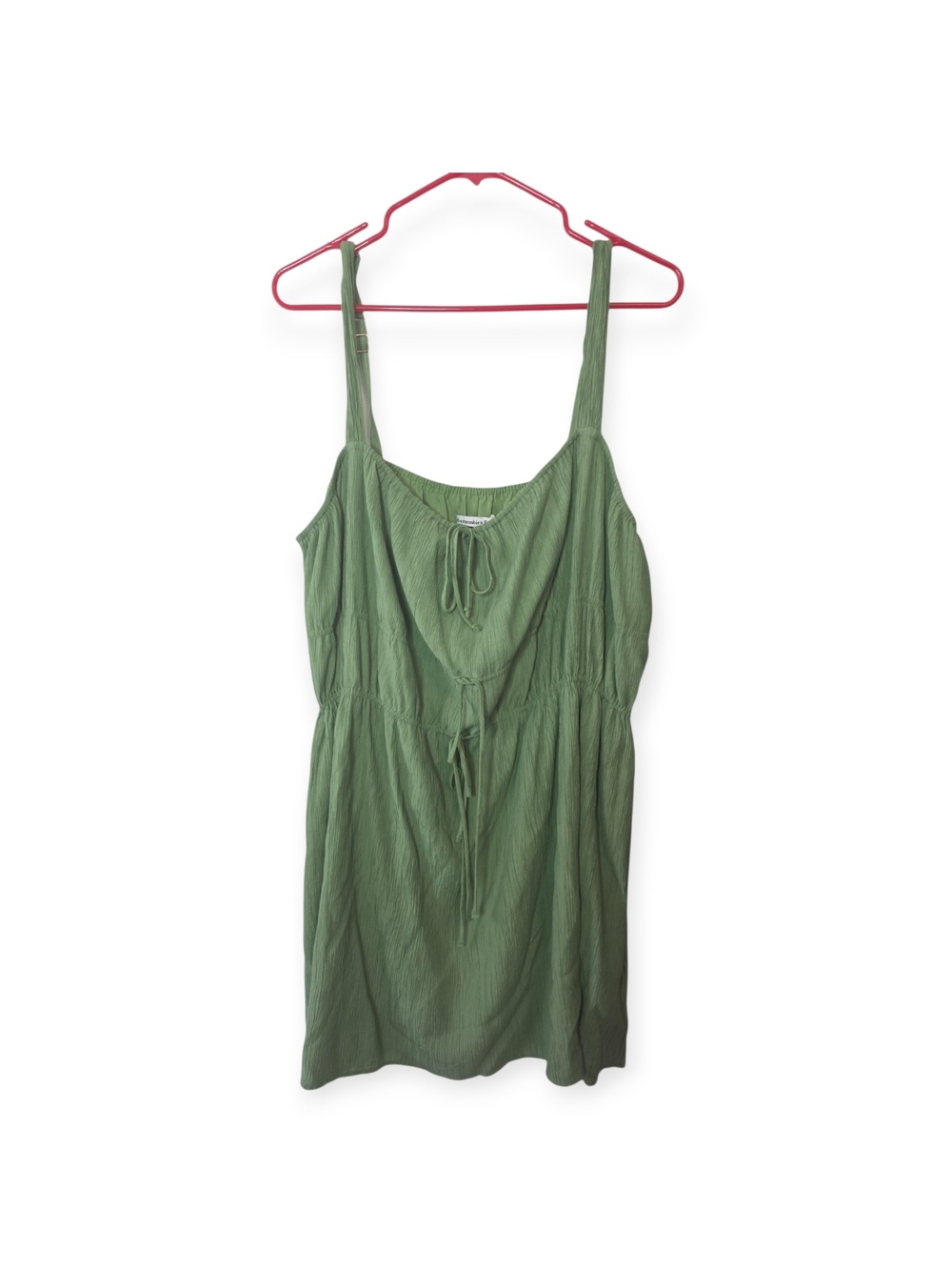 Women's Abercrombie & Fitch green tie front mini dress, size XL